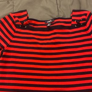 CHAPS SQUARE NECK TOP WITH TIES CROPPED